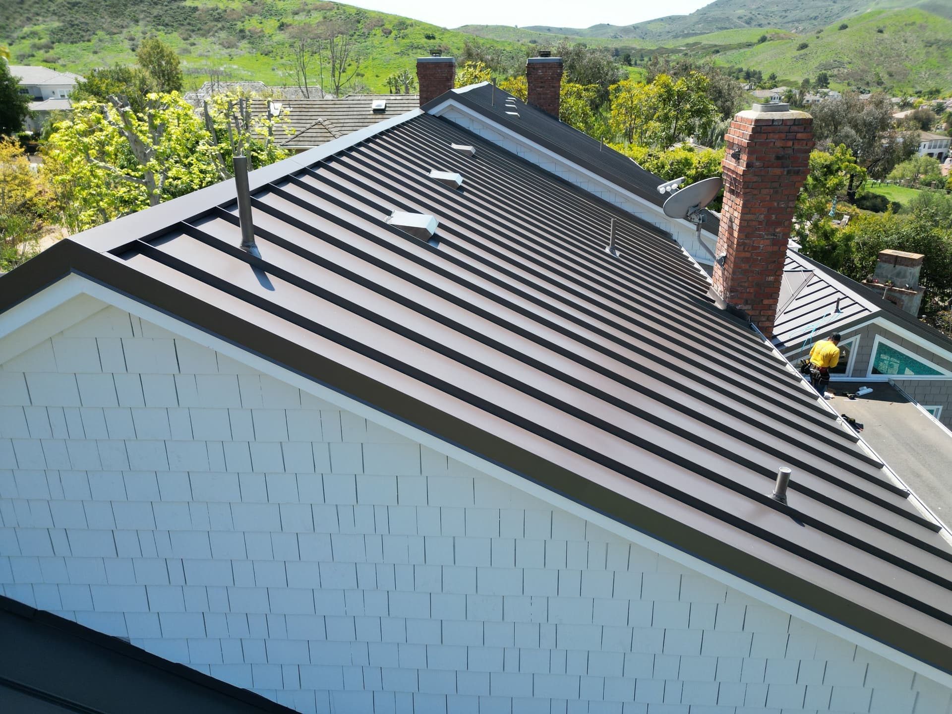 Gallery photos for Standing-Seam Metal Roof (Antique color) installation in San Juan Capistrano: Image #11