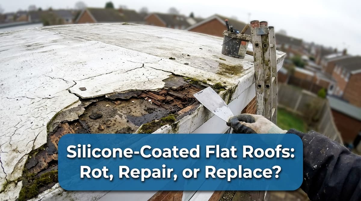 Silicone-Coated Flat Roofs: Rot, Repair, or Replace? image